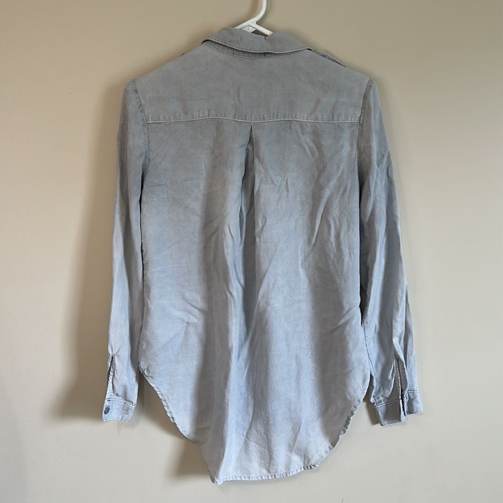 Cloth & Stone Button Down Gray Chambray - image 6
